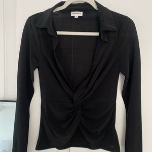 Revolve Superdown Deja Twist Front Top Black